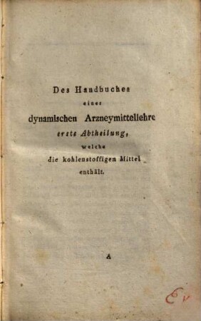 Handbuch einer dynamischen Arzneymittellehre, 1