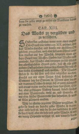 Cap. XIII. Das Wachs zu vergülden und zu versilbern