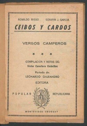 Ceibos y cardos : versos camperos
