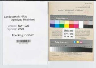 Entnazifizierung Gerhard Foecking , geb. 02.01.1902 (Verw.Inspektor)