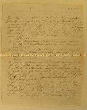 Handschreiben von Friedrich Wilhelm III. König von Preußen an Oberstleutnant Karl Heinrich Joseph von Zawadzky betreffend Ausstattung der Armee