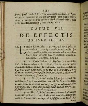 Caput VII. De Effectis Ususfructus.