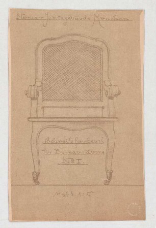 Thiersch, Friedrich von; München; Justizpalast - Stuhl (Ansicht)