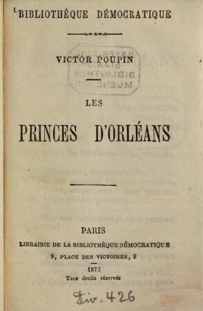 Les princes d'Orléans