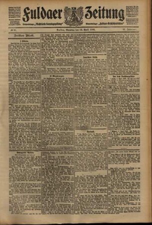 Dritte Ausgabe vom Samstag, den 10. April 1909.