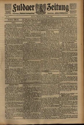Dritte Ausgabe vom Samstag, den 10. April 1909.
