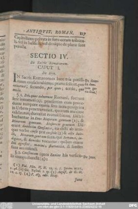 Sectio IV. De Sacris Romanorum.