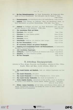 II. Abtheilung: Kunstgegenstände (Nr. 130-308)