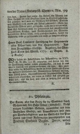 10. Philologie.
