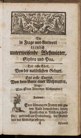 Der erste Theil. Von der natürlichen Geburt.