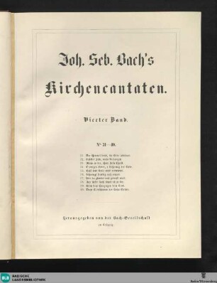 7 : Joh. Seb. Bach's Kirchencantaten ; Bd. 4: No. 31 - 40