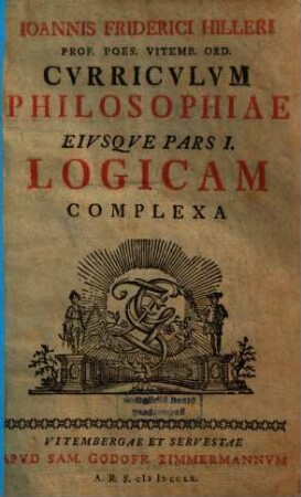 Ioannis Friderici Hilleri Curriculum philosophiae, 1. Logicam complexa