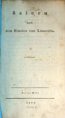 Baiern nach dem Frieden von Lüneville. 1