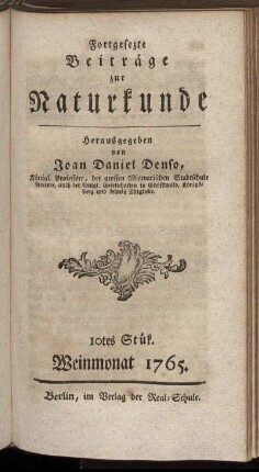 10: Fortgesetzte Beiträge zur Naturkunde