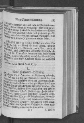 L. Neue Currende=Ordnung.