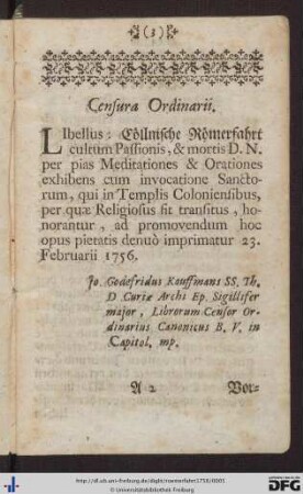 Censura Ordinarii.