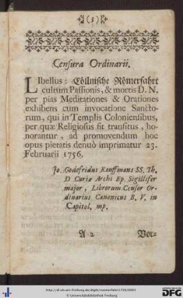 Censura Ordinarii.