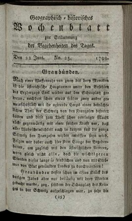 No. 25. Den 22. Juni. 1799.
