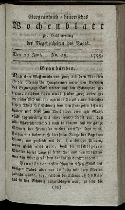 No. 25. Den 22. Juni. 1799.