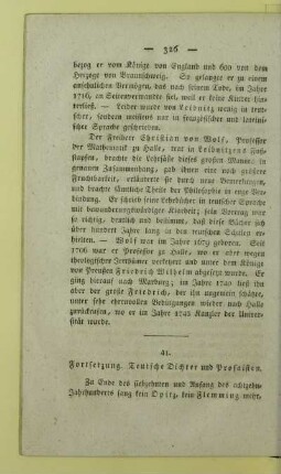 41. Fortsetzung. Teutsche Dichter und Prosaisten