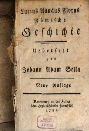 Lucius Annäus Florus Römische Geschichte