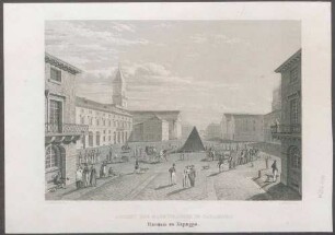Ansicht des Marktplatzes in Carlsruhe