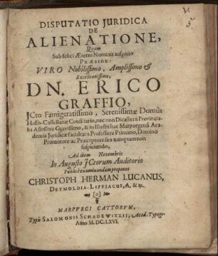 Disputatio Iuridica De Alienatione
