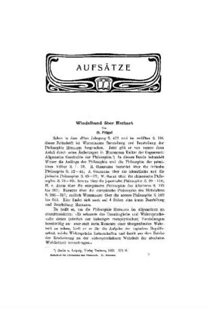 Windelband über Herbart