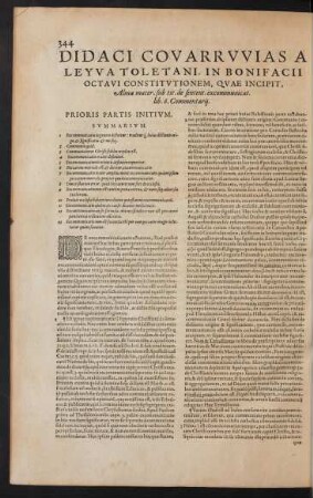Didaci Covarruvias A Leyva Toletani, In Bonifacii Octavi Constitutionem, Quae Incipit, Alma mater ... Commentarii.
