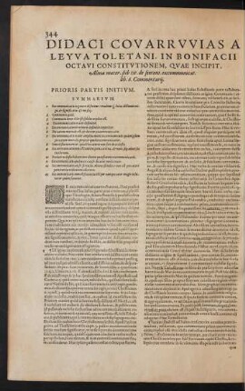 Didaci Covarruvias A Leyva Toletani, In Bonifacii Octavi Constitutionem, Quae Incipit, Alma mater ... Commentarii.