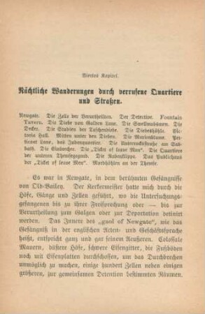 Viertes Kapitel. Nächtliche Wanderungen durch verrufene Quartiere und Straßen