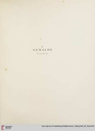 II. Gemälde (Nr. 415-417)