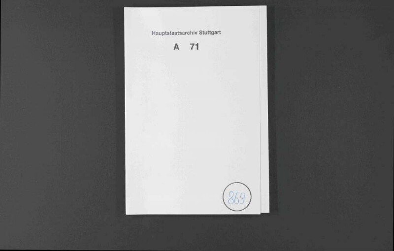 Herzog Christoph von Württemberg lässt Pfalzgraf Wolfgang ein Urbar zukommen.