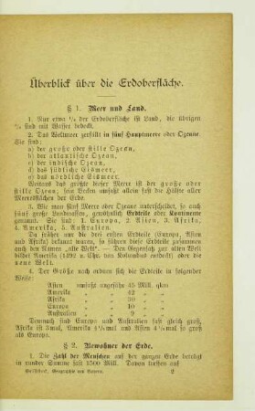 Überblick über die Erdoberfläche