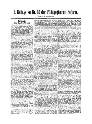 Die Deutsche Dichter-Gedächtnis-Stiftung : 2. Beilage zu Nr. 25 der Pädagogischen Reform
