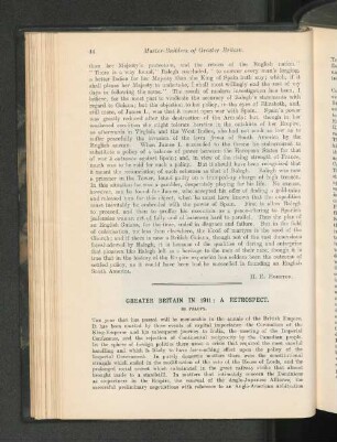 Greater Britian In 1911: A Retrospect.