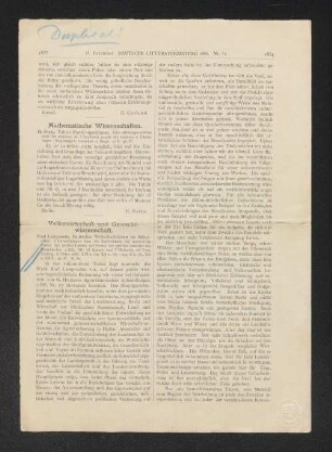 [Rezension] Deutsches Wirtschaftsleben im Mittelalter [von Karl Lamprecht]