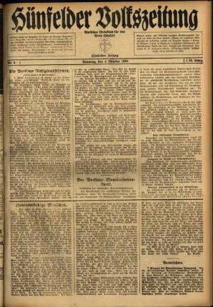 Ausgabe vom Samstag, den 04. Oktober 1919.