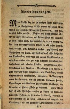 Miscellaneen artistischen Innhalts. 1. 1779
