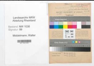 Entnazifizierung Walter Middelmann , geb. 19.11.1897 (Beamter)