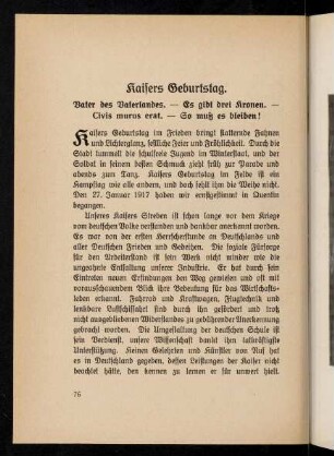 76-83, 10. Kaisers Geburtstag.