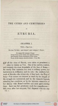 Chapter I: Veii - the city
