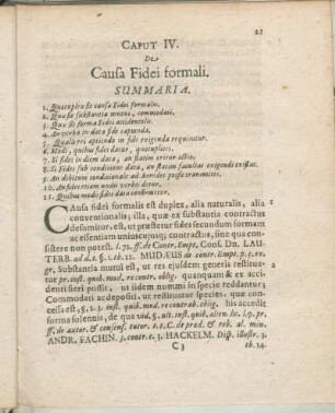 Caput IV. De Causa Fidei formali.