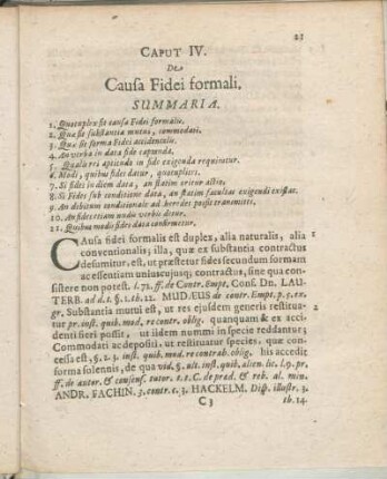 Caput IV. De Causa Fidei formali.