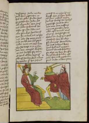 Federzeichnung: Belial bringt seine petitorische Klage ein