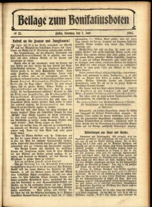 Zweite Ausgabe vom Sonntag, den 07. Juni 1903.