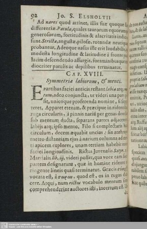 XVIII. Symmetria labiorum, et menti