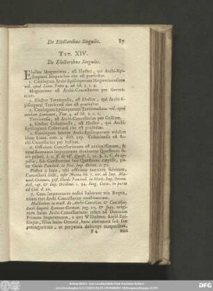 Tit. XIV. De Electoribus Singulis.