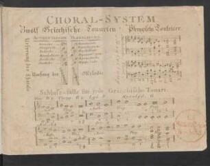 Choralsystem. Zwölf Griechische Tonarten.