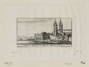 Veuë de nostre Dame de Melun, sur la riviere de Seine, aus: "Französische und italienische Ansichten"